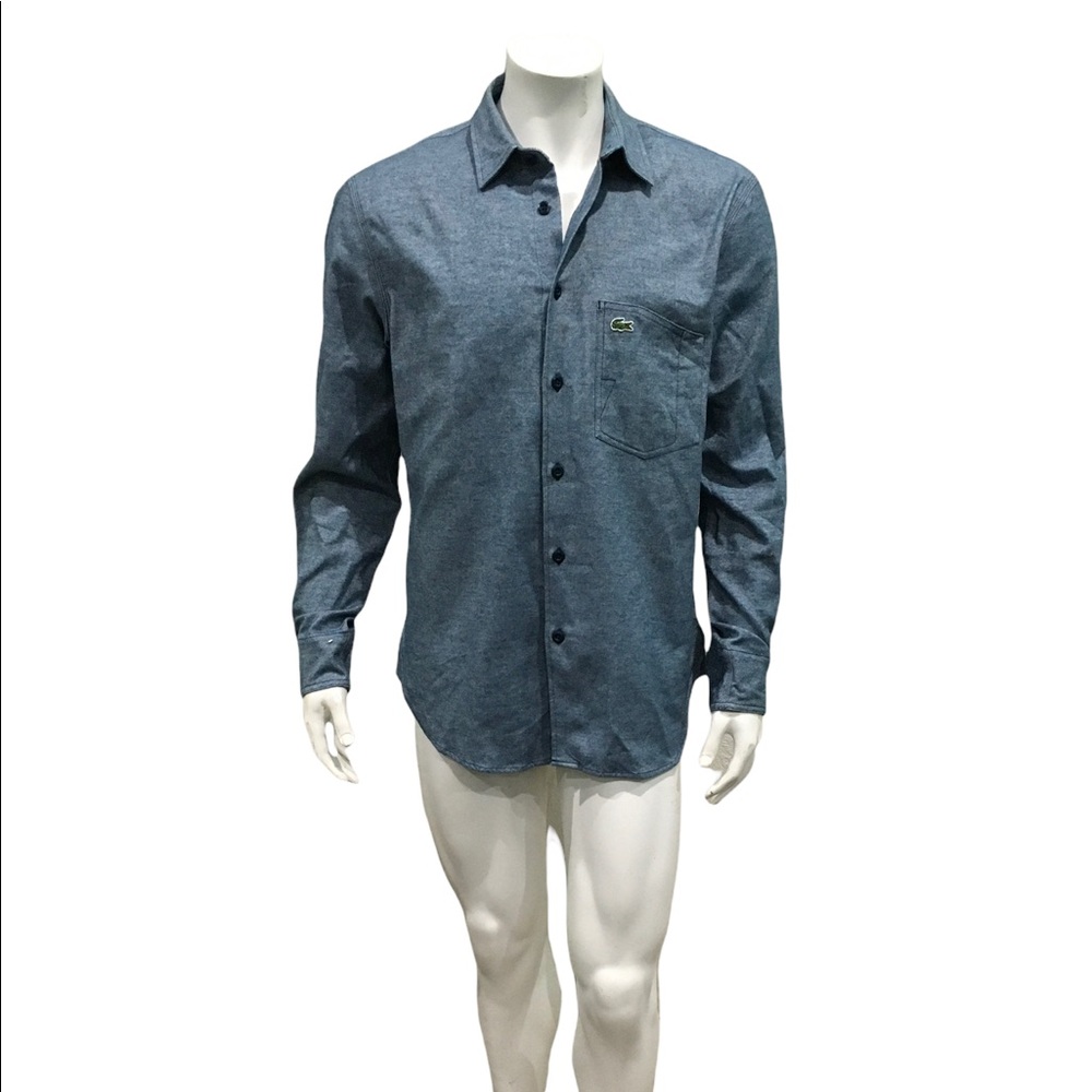 Lacoste Men's Blue Long Sleeve Button-Down Shirt
